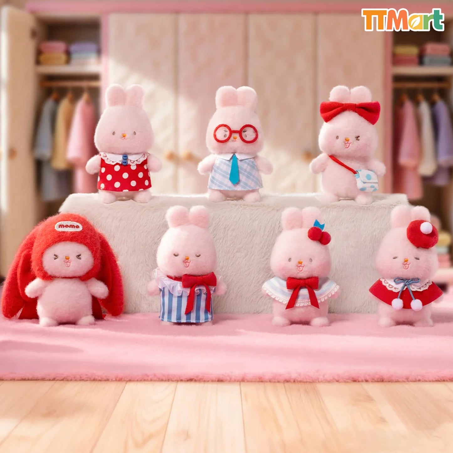 MOMO BUNNY Energetic Wardrobe Plush Series Blind Box