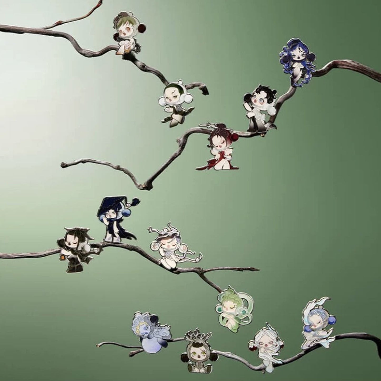 【MEE】SKULLPANDA The Ink Plum Blossom Series - Badge Blind Box