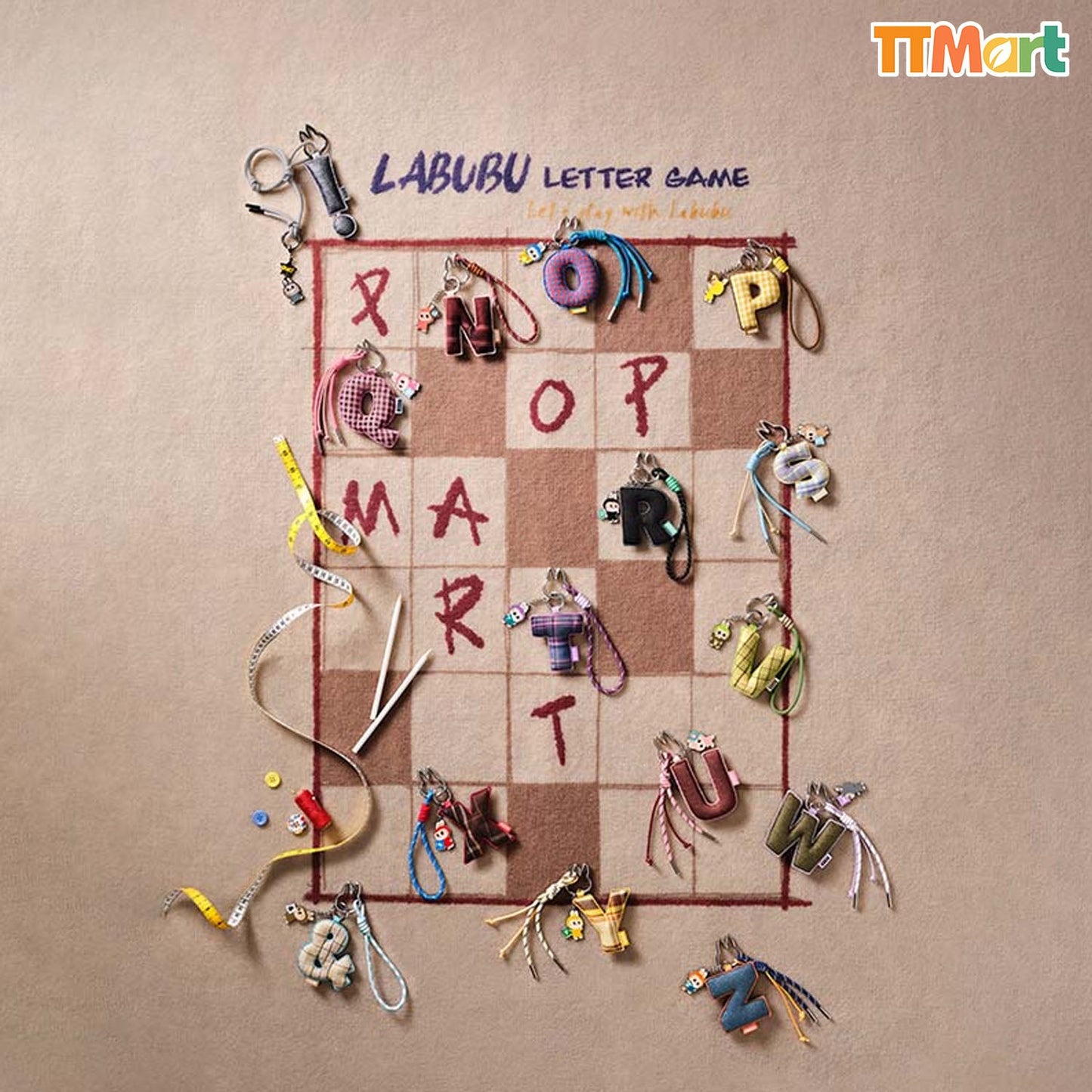 THE MONSTERS LABUBU Pin For Love Series - Letter Pendant Blind Box (A-M)