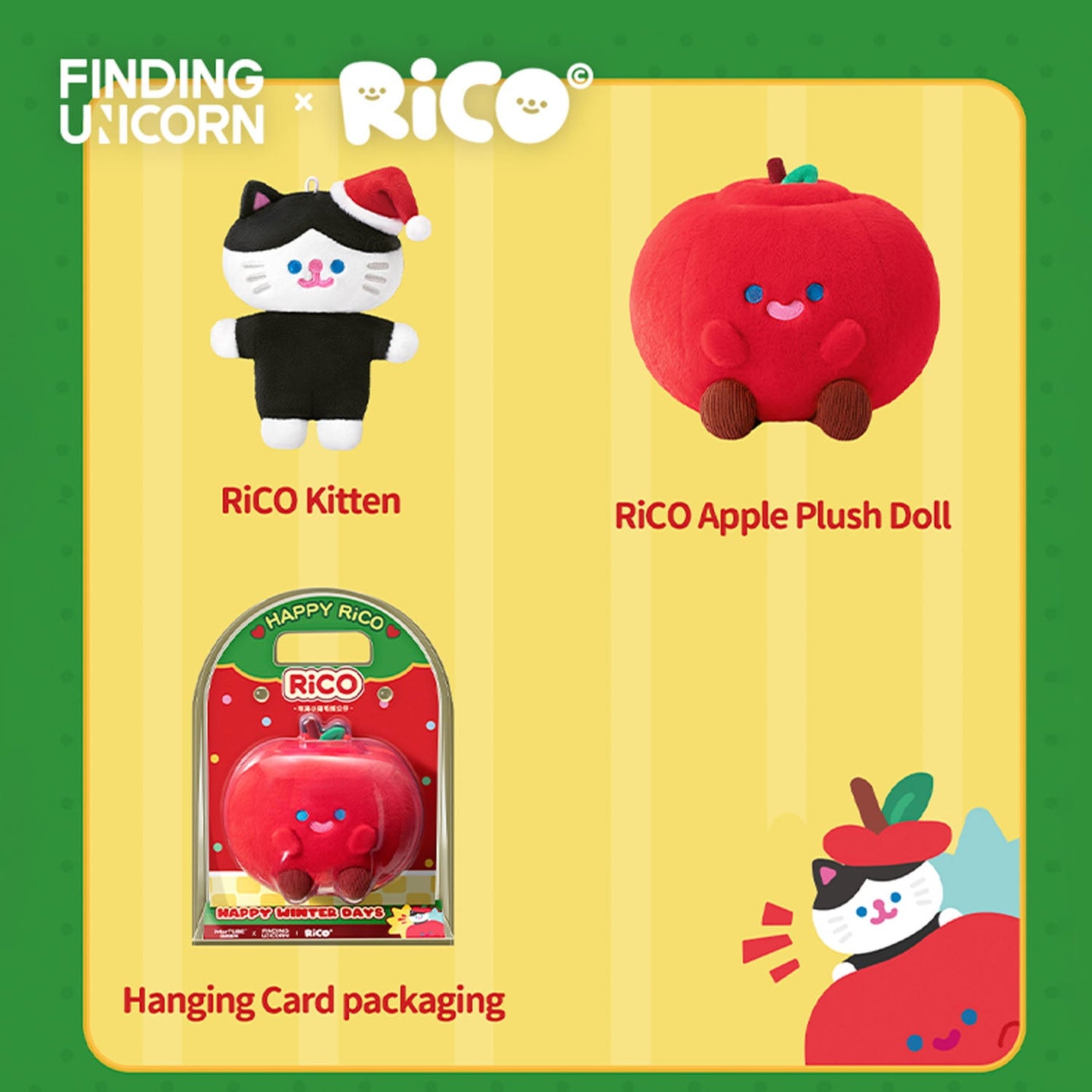 F.UN RiCO Apple Kitten Plush Doll