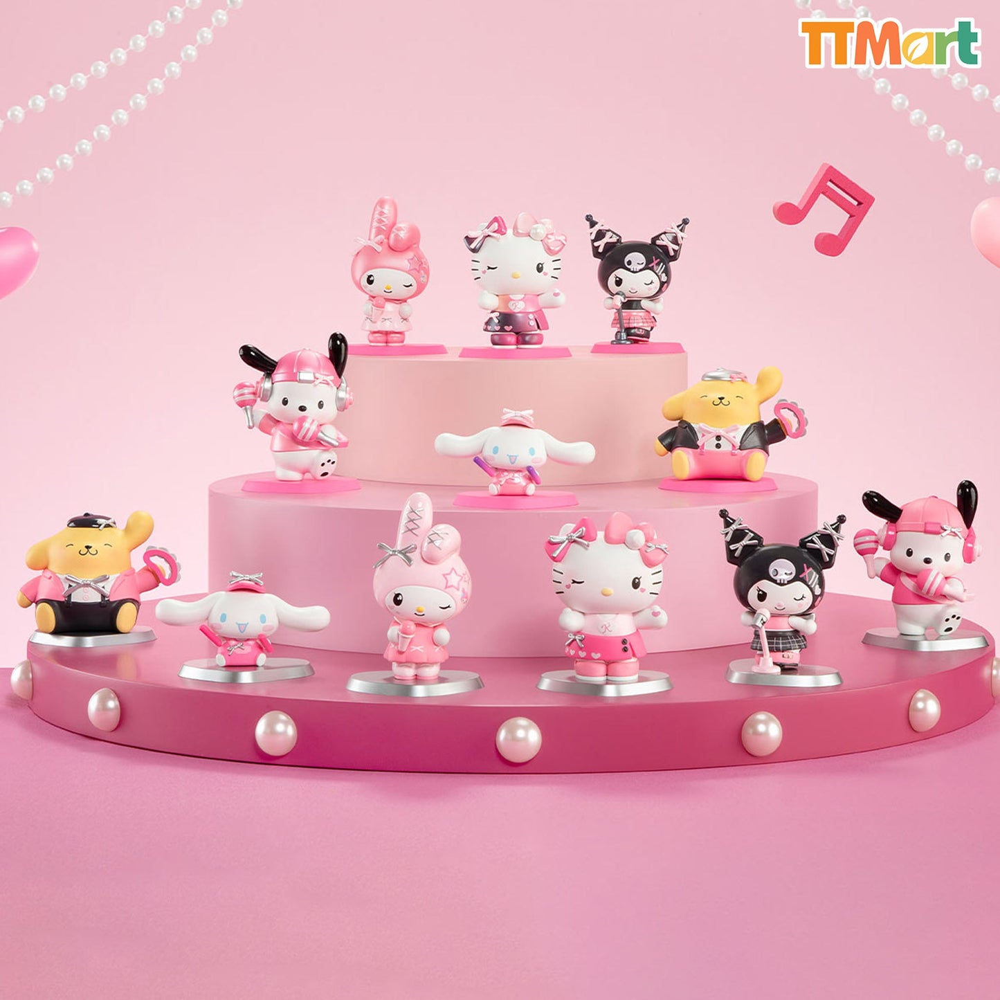 HELLO KITTY AND FRIENDS Pink Party Series Figures Blind Box