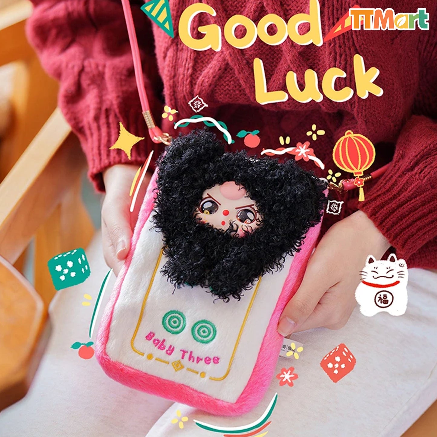 Baby Three Mahjong Mobile Phone Pouch Bag Plush Series Blind Bag