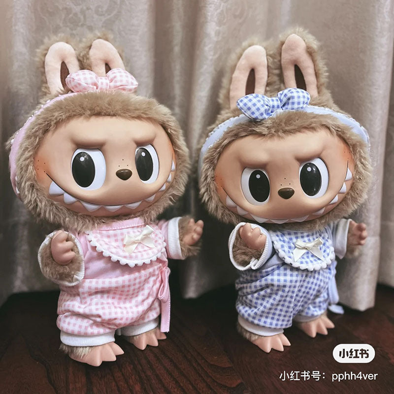 Clothes only]Labubu Time to chillPlush doll clothes Christmas automobiles curtain cloth clothes suit