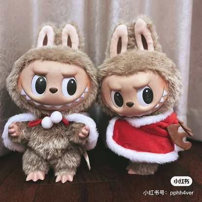 Clothes only]Labubu Time to chillPlush doll clothes Christmas automobiles curtain cloth clothes suit