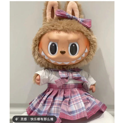 Clothes only]Labubu Time to chillPlush doll clothes Christmas automobiles curtain cloth clothes suit