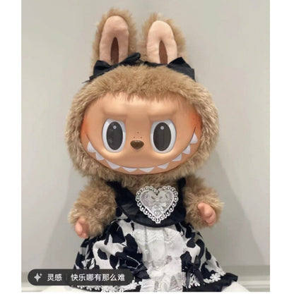 Clothes only]Labubu Time to chillPlush doll clothes Christmas automobiles curtain cloth clothes suit